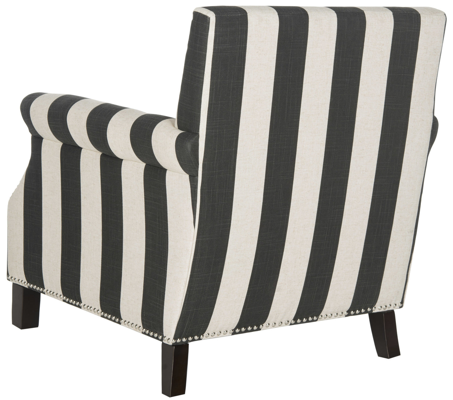 Safavieh Easton Club Chair With Awning Stripes - Silver Nail Heads | Accent Chairs | Modishstore - 5