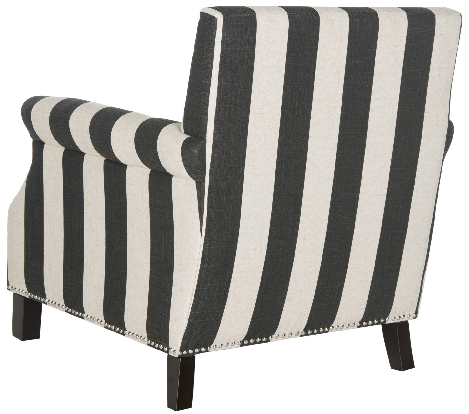 Safavieh Easton Club Chair With Awning Stripes - Silver Nail Heads | Accent Chairs | Modishstore - 5