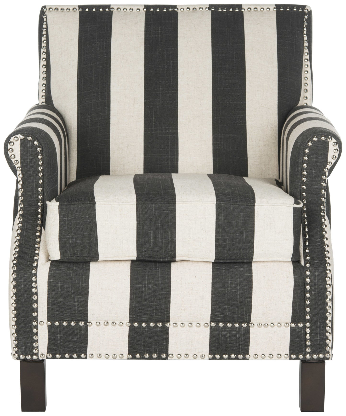 Safavieh Easton Club Chair With Awning Stripes - Silver Nail Heads | Accent Chairs |  Modishstore  - 6