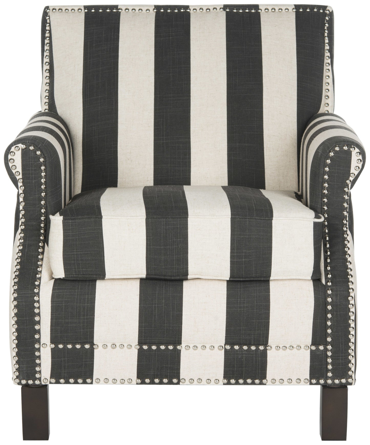 Safavieh Easton Club Chair With Awning Stripes - Silver Nail Heads | Accent Chairs | Modishstore - 6