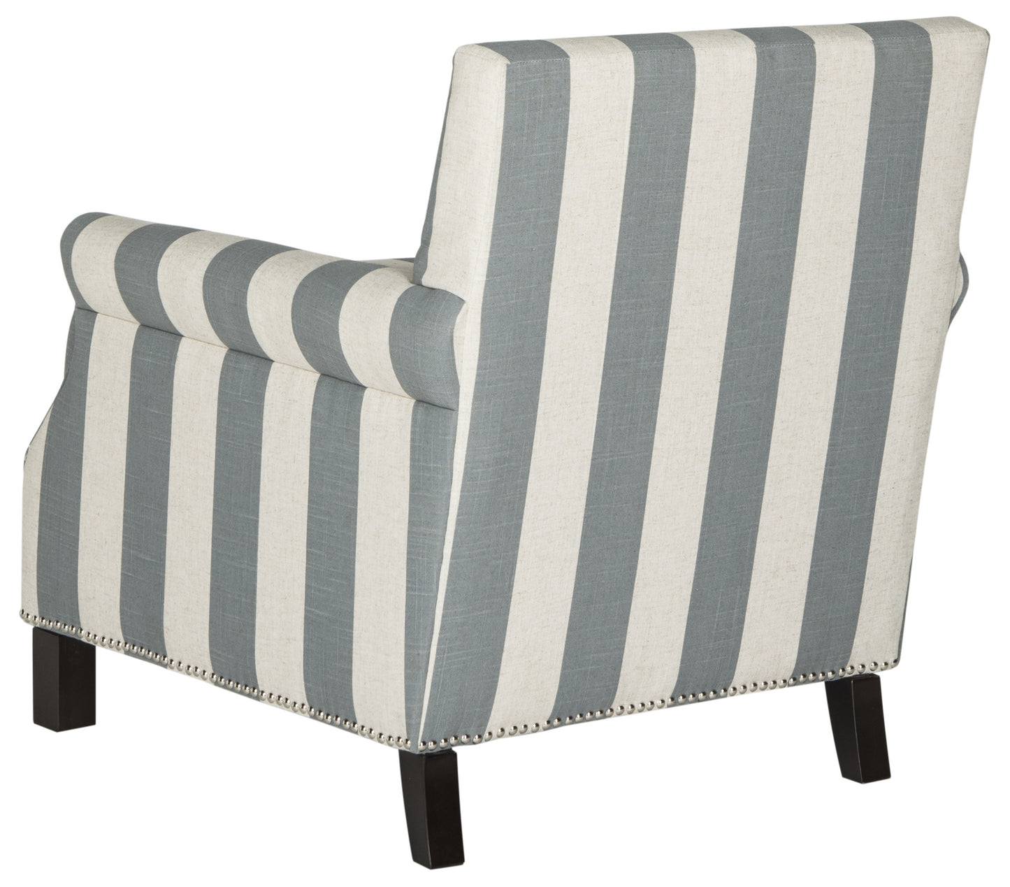 Safavieh Easton Club Chair With Awning Stripes - Silver Nail Heads | Accent Chairs |  Modishstore  - 9