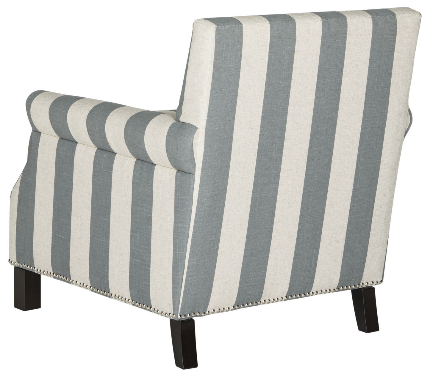 Safavieh Easton Club Chair With Awning Stripes - Silver Nail Heads | Accent Chairs | Modishstore - 9