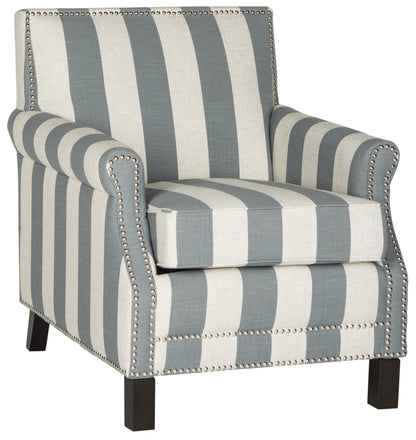 Safavieh Easton Club Chair With Awning Stripes - Silver Nail Heads | Accent Chairs | Modishstore - 3