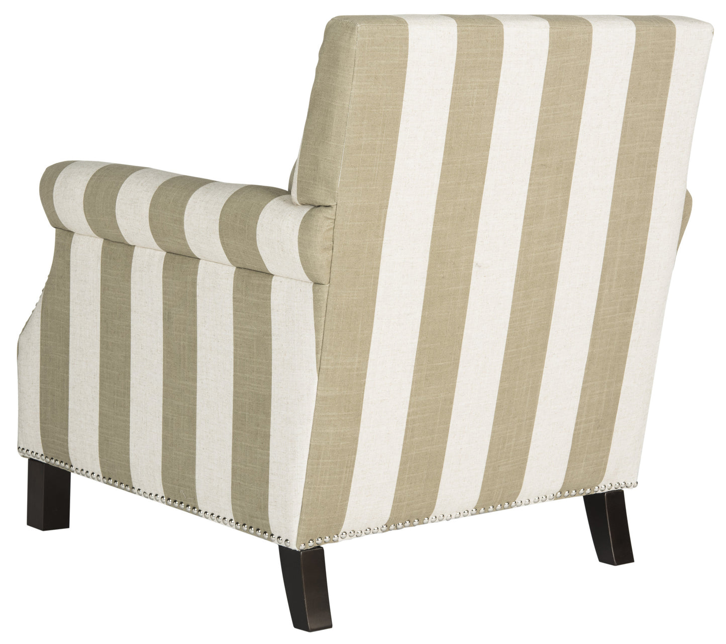 Safavieh Easton Club Chair With Awning Stripes - Silver Nail Heads | Accent Chairs | Modishstore - 13