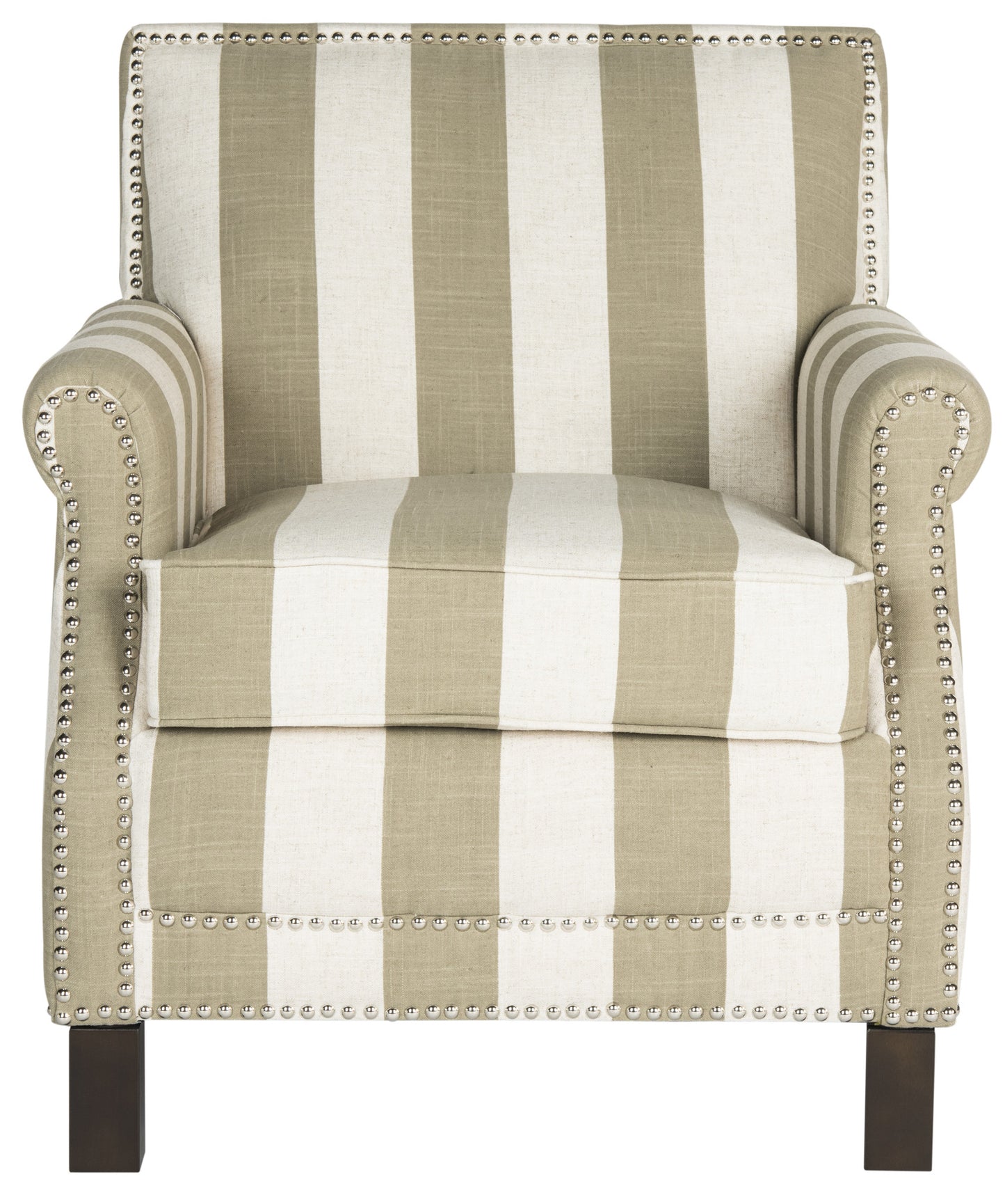 Safavieh Easton Club Chair With Awning Stripes - Silver Nail Heads | Accent Chairs | Modishstore - 11