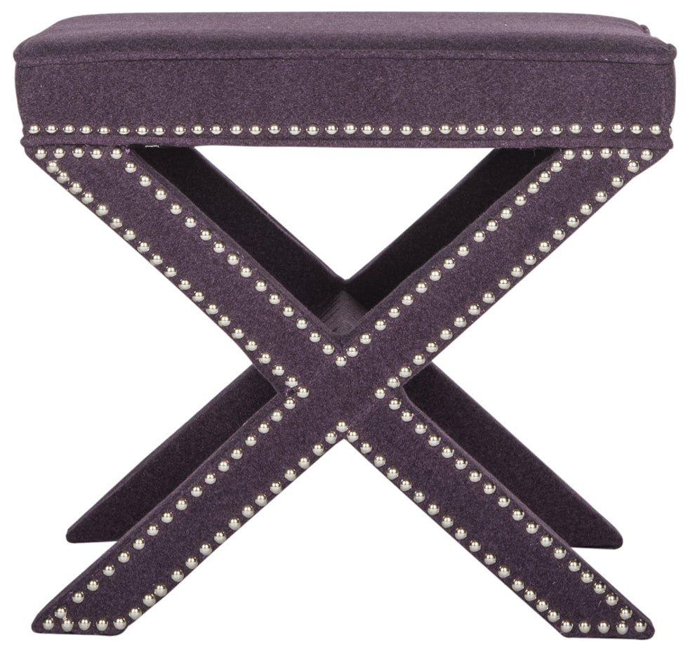 Safavieh Palmer Ottoman - Silver Nail Heads | Ottomans | Modishstore - 6