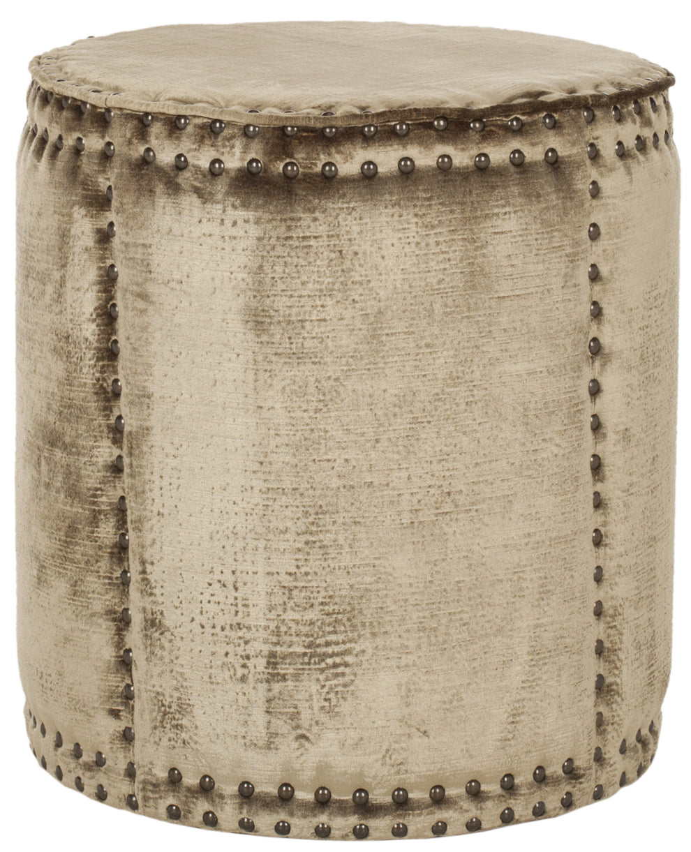 Safavieh Paula Ottoman - Brass Nail Heads | Ottomans | Modishstore - 2