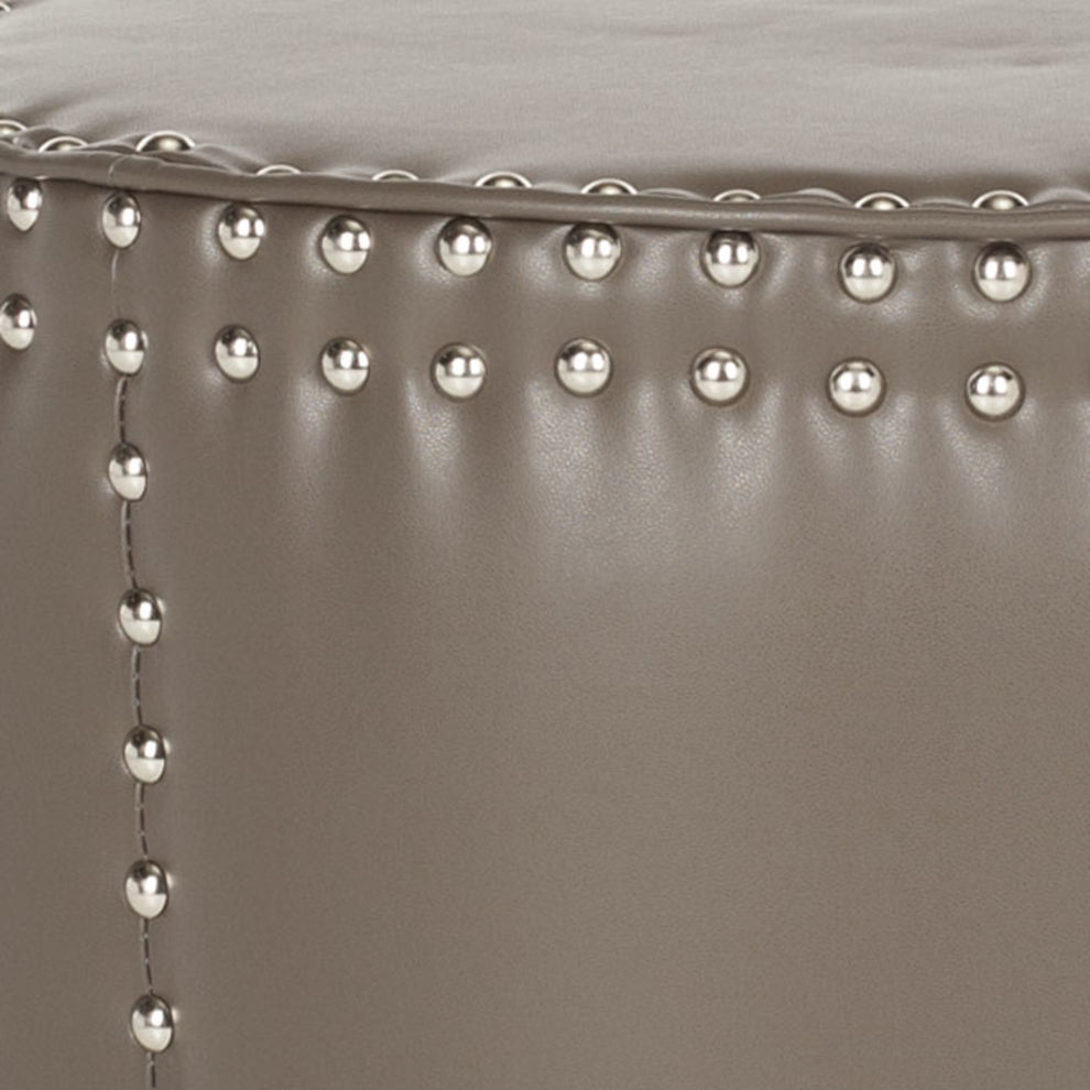 Safavieh Paula Ottoman - Silver Nail Heads | Ottomans | Modishstore - 5