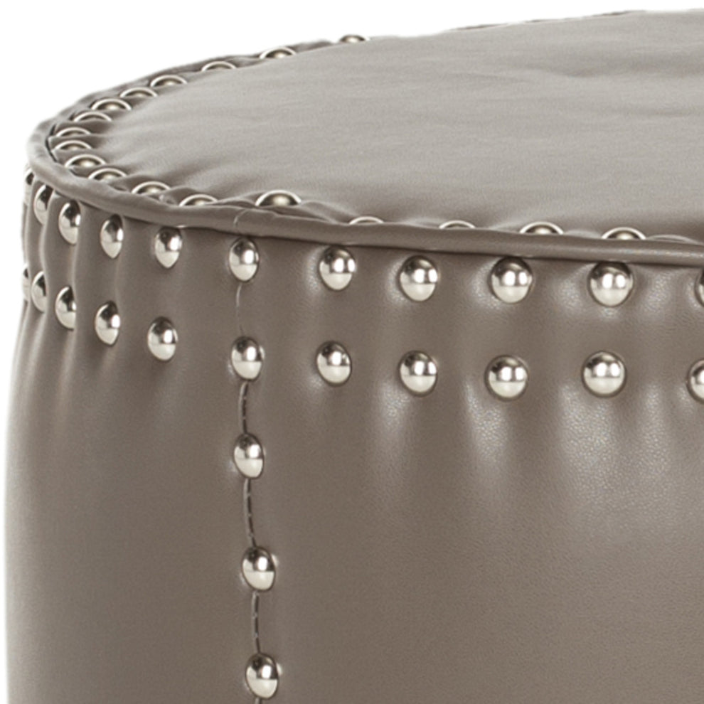 Safavieh Paula Ottoman - Silver Nail Heads | Ottomans | Modishstore - 6