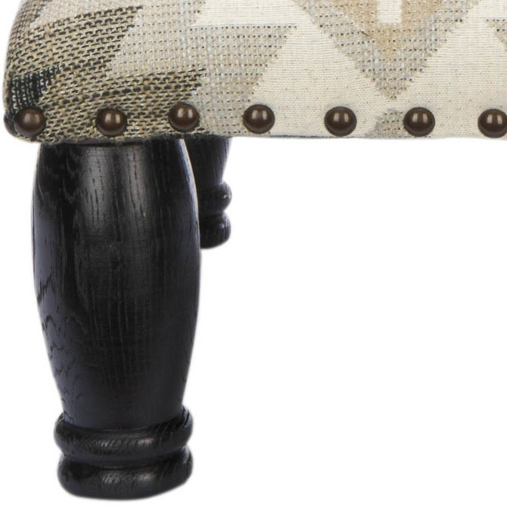 Safavieh Makalo Ottoman - Brass Nail Heads | Ottomans | Modishstore - 3