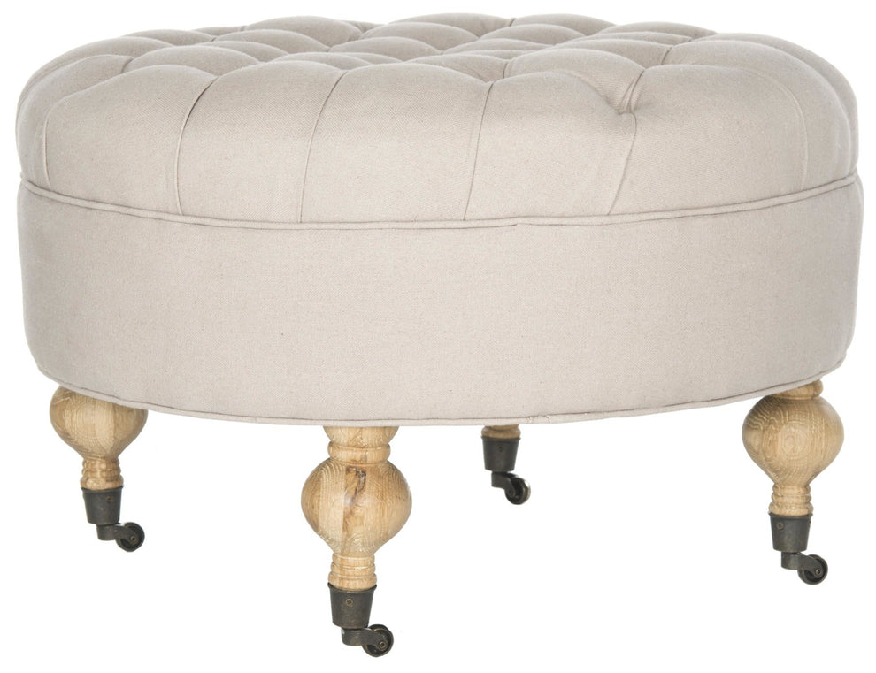 Safavieh Clara Tufted Round Ottoman | Ottomans | Modishstore - 2
