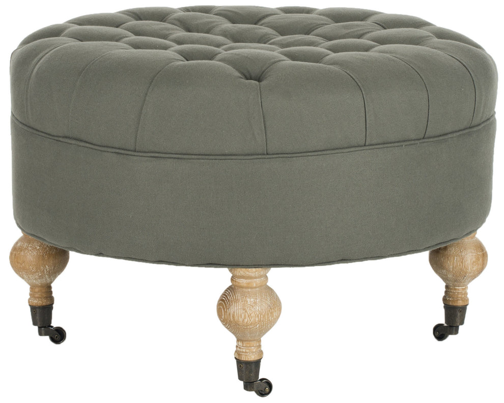 Safavieh Clara Tufted Round Ottoman | Ottomans | Modishstore - 3