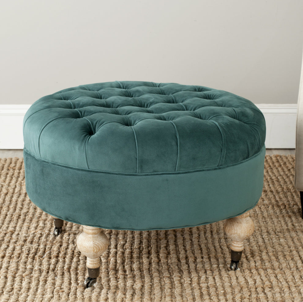 Safavieh Clara Tufted Round Ottoman | Ottomans | Modishstore - 12