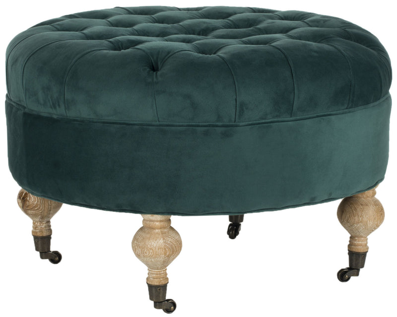 Safavieh Clara Tufted Round Ottoman | Ottomans | Modishstore - 4