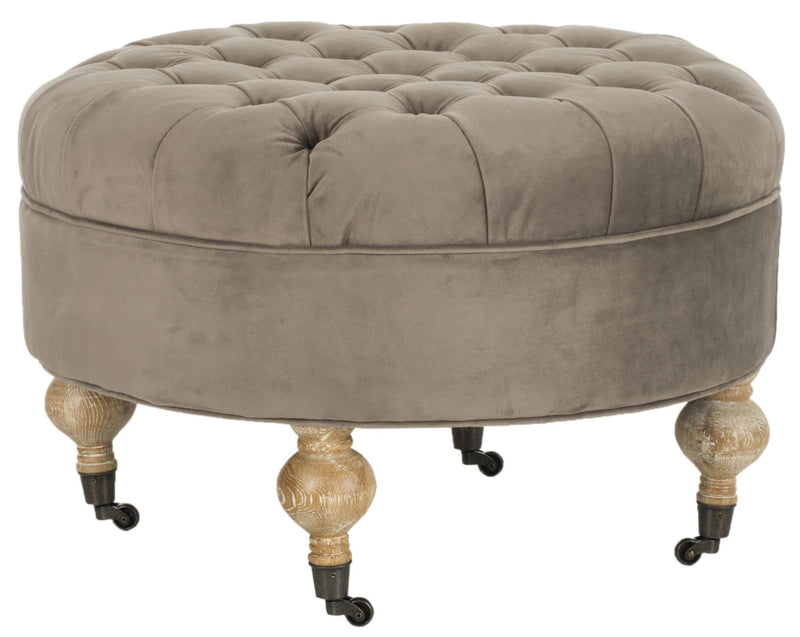 Safavieh Clara Tufted Round Ottoman | Ottomans | Modishstore - 6
