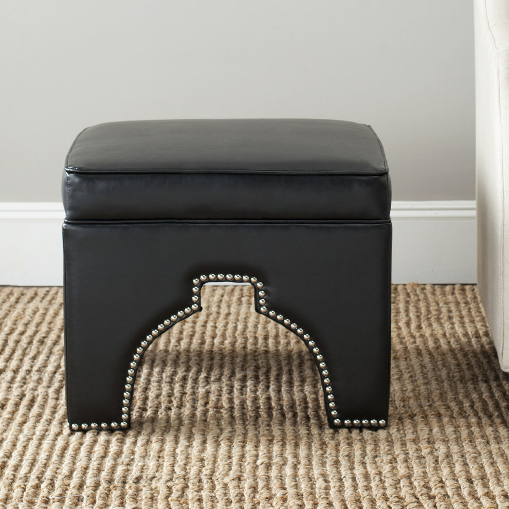 Safavieh Grant Ottoman - Silver Nail Heads | Ottomans | Modishstore - 1