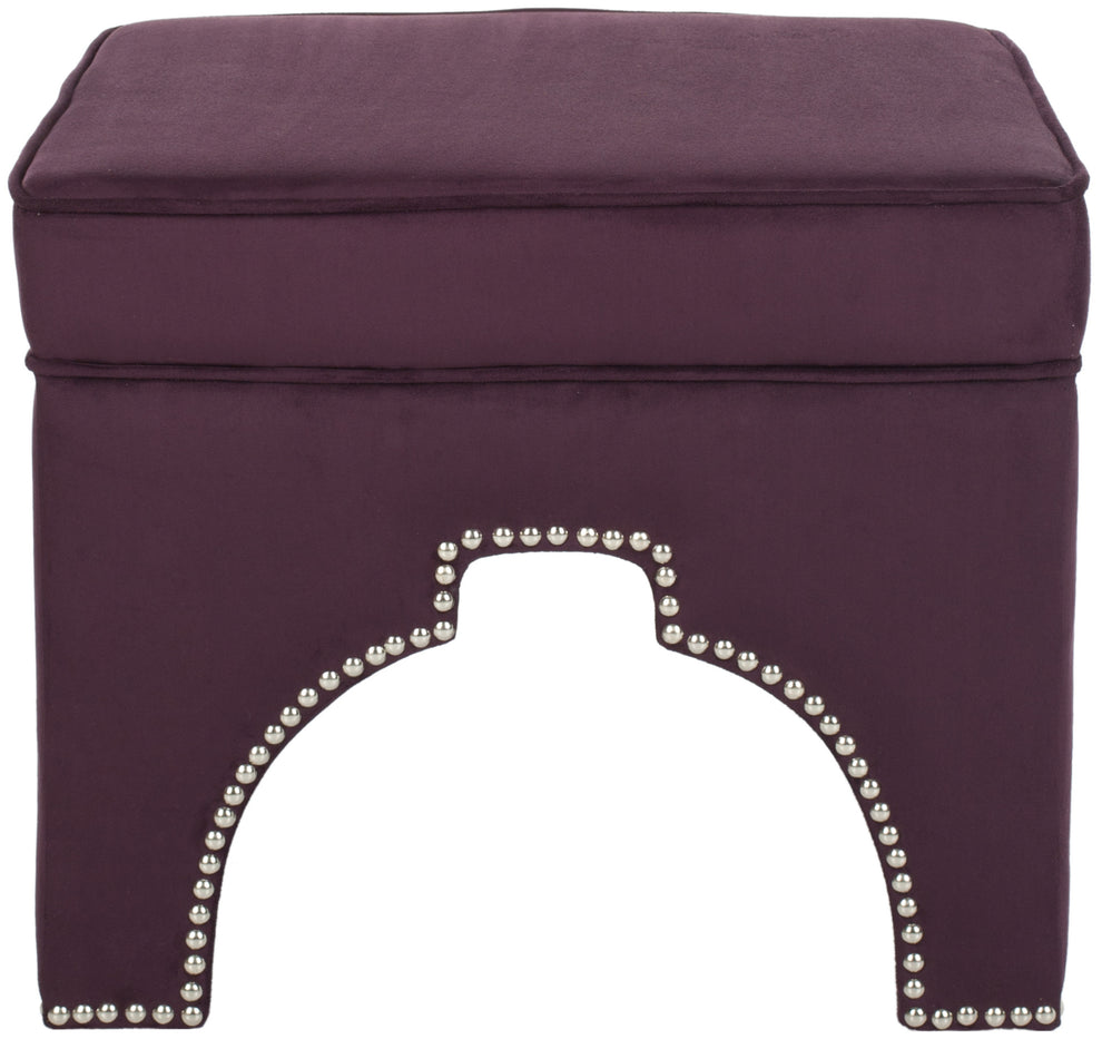 Safavieh Grant Ottoman - Silver Nail Heads | Ottomans | Modishstore - 3