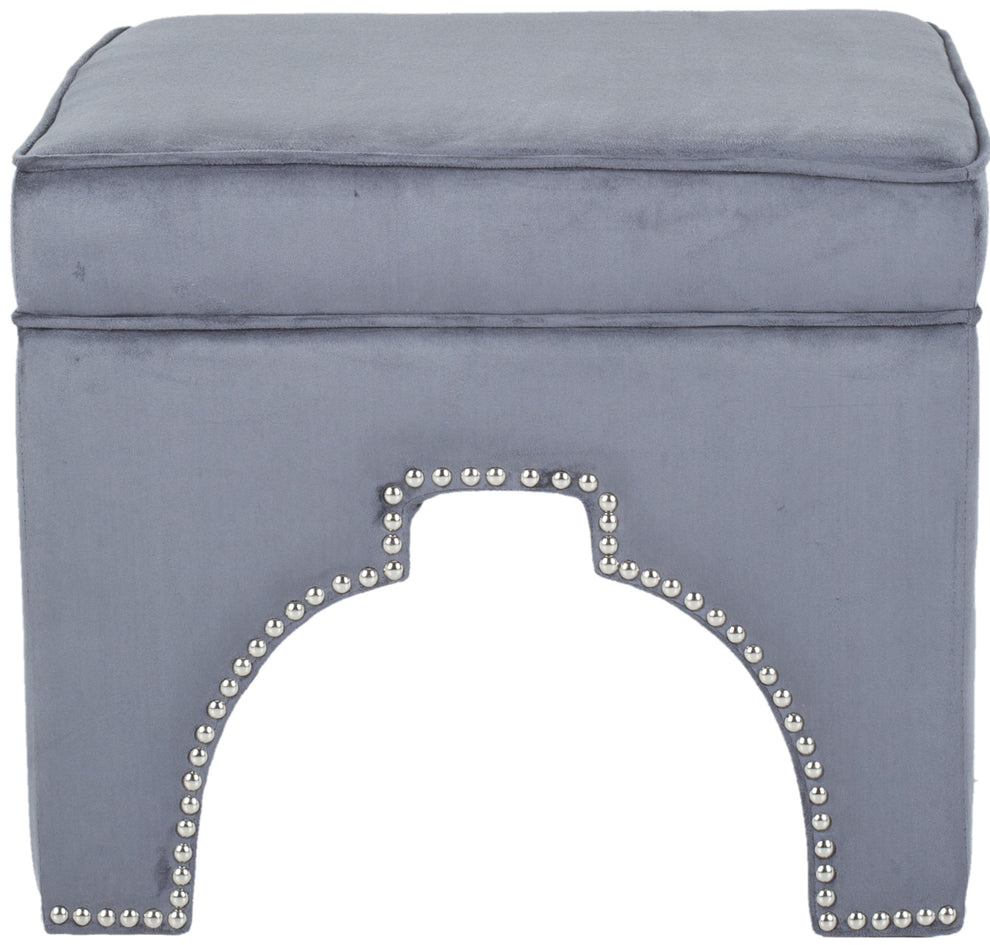 Safavieh Grant Ottoman - Silver Nail Heads | Ottomans | Modishstore - 5