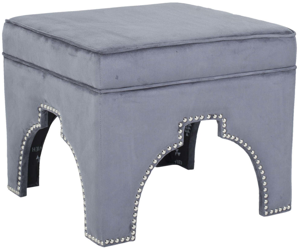 Safavieh Grant Ottoman - Silver Nail Heads | Ottomans | Modishstore - 23
