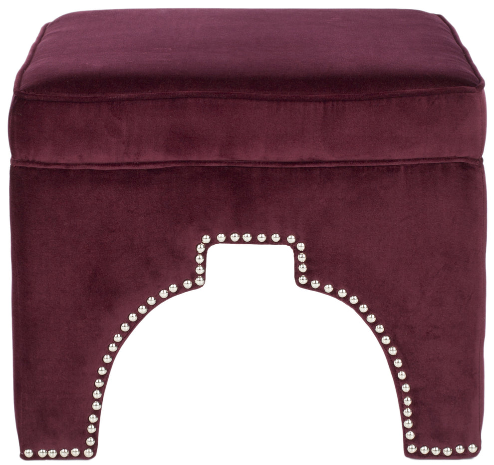 Safavieh Grant Ottoman - Silver Nail Heads | Ottomans | Modishstore - 6