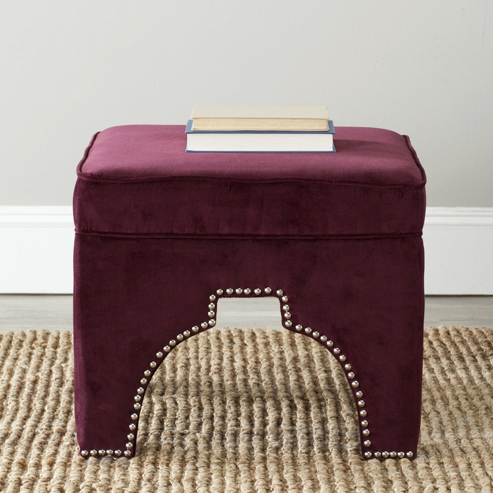 Safavieh Grant Ottoman - Silver Nail Heads | Ottomans | Modishstore - 12