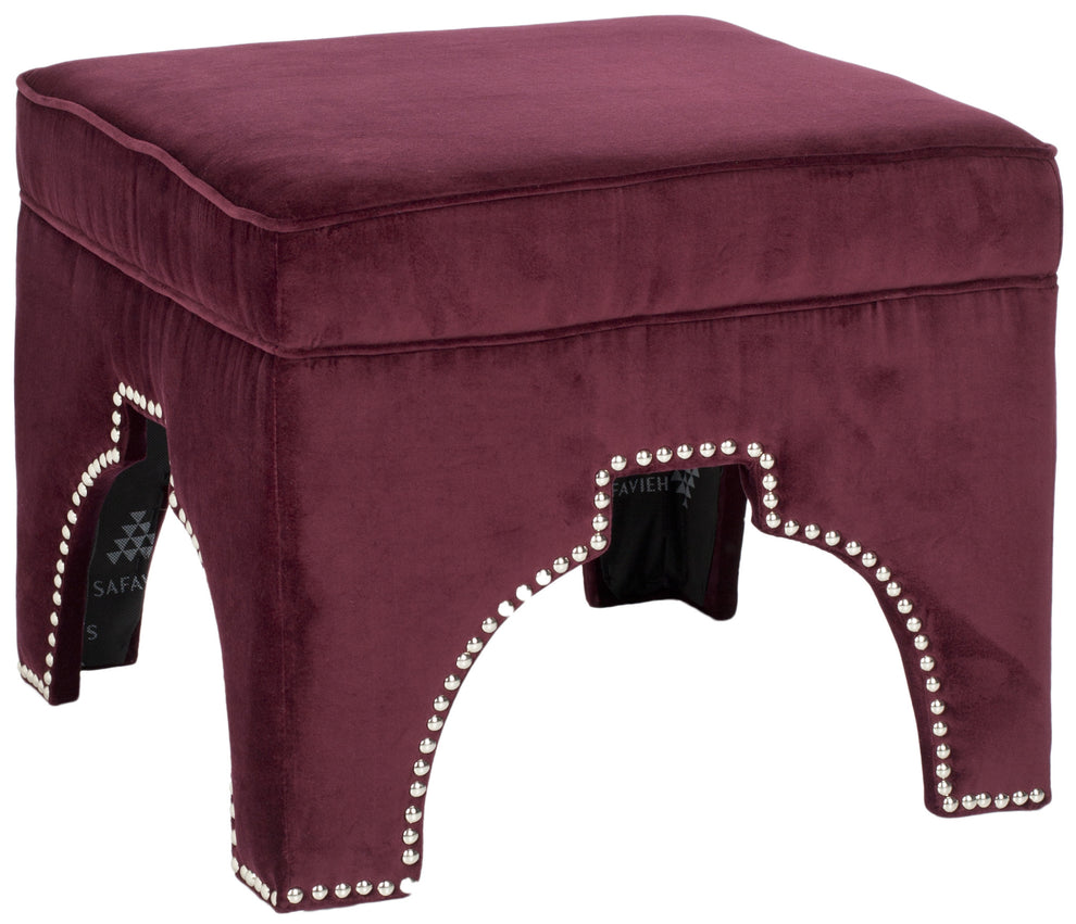 Safavieh Grant Ottoman - Silver Nail Heads | Ottomans | Modishstore - 25