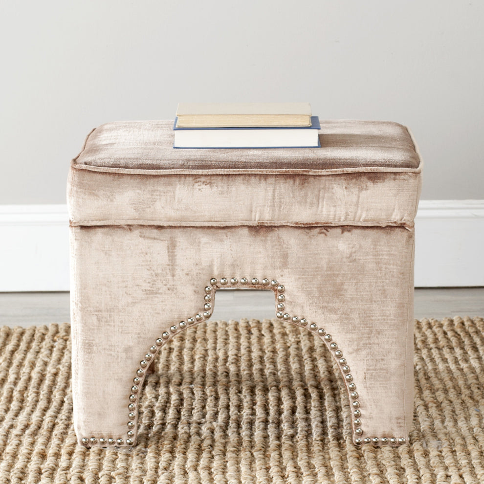 Safavieh Grant Ottoman - Silver Nail Heads | Ottomans | Modishstore - 13