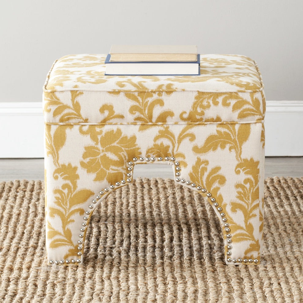 Safavieh Grant Ottoman - Silver Nail Heads | Ottomans | Modishstore - 14