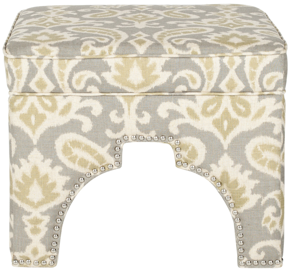 Safavieh Grant Ottoman - Silver Nail Heads | Ottomans | Modishstore - 9