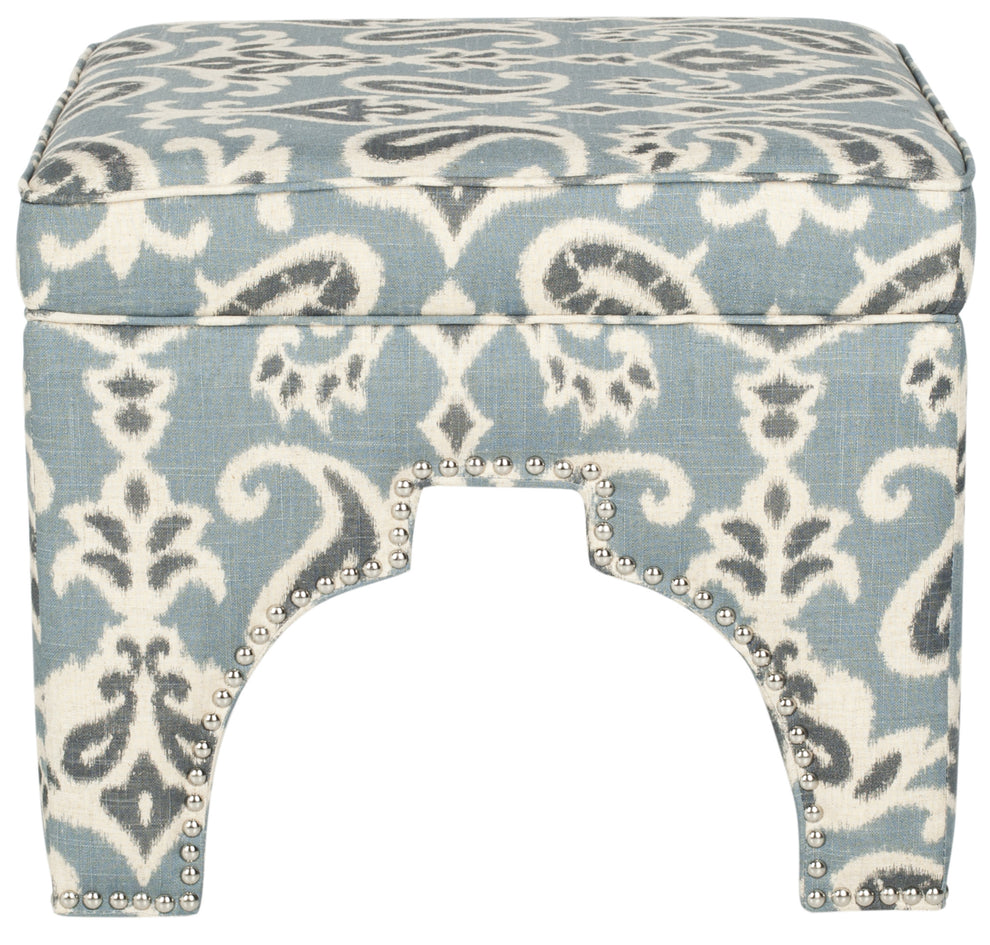 Safavieh Grant Ottoman - Silver Nail Heads | Ottomans | Modishstore - 10