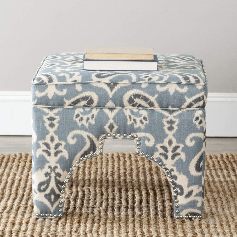 Safavieh Grant Ottoman - Silver Nail Heads | Ottomans | Modishstore - 17