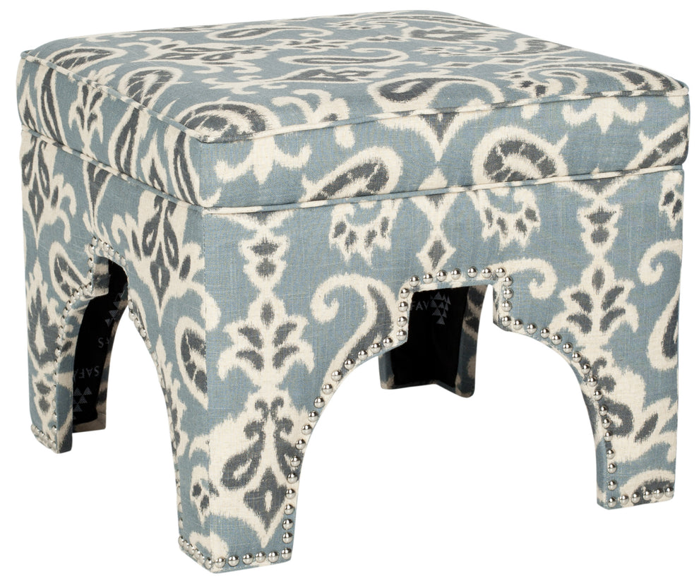 Safavieh Grant Ottoman - Silver Nail Heads | Ottomans | Modishstore - 33