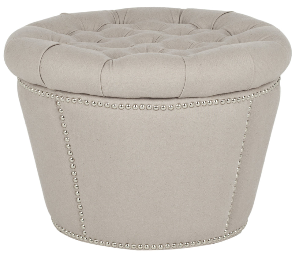 Safavieh Vanessa Ottoman - Silver Nail Heads | Ottomans | Modishstore - 2