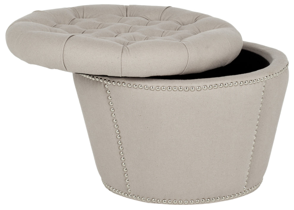 Safavieh Vanessa Ottoman - Silver Nail Heads | Ottomans | Modishstore - 5
