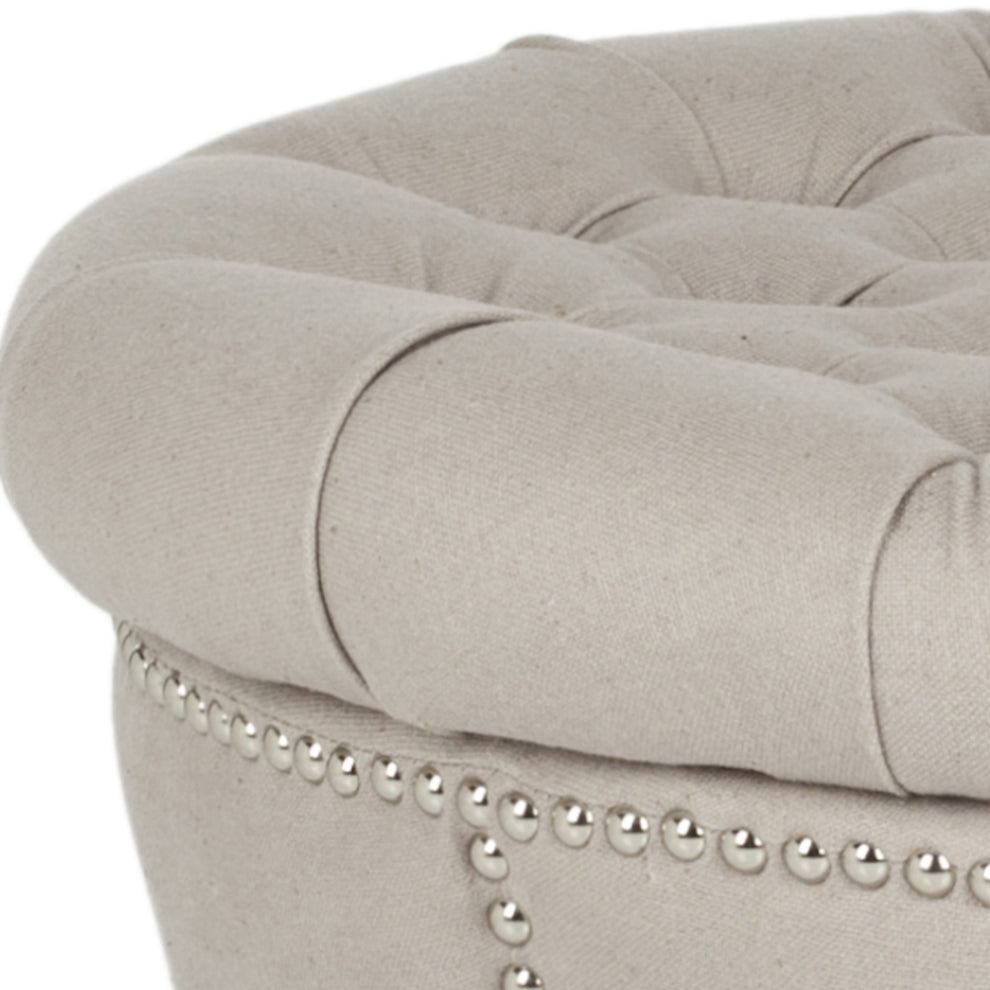 Safavieh Vanessa Ottoman - Silver Nail Heads | Ottomans | Modishstore - 7