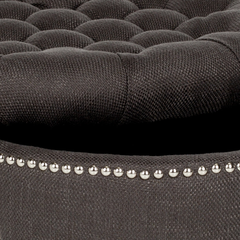 Safavieh Vanessa Ottoman - Silver Nail Heads | Ottomans | Modishstore - 9