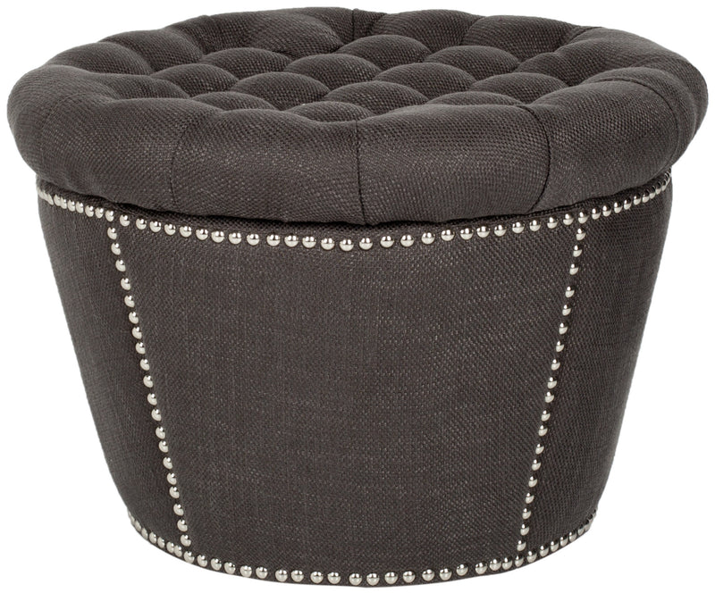 Safavieh Vanessa Ottoman - Silver Nail Heads | Ottomans | Modishstore - 3