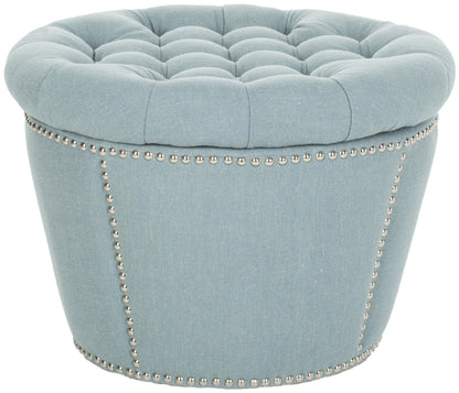 Safavieh Vanessa Ottoman - Silver Nail Heads | Ottomans | Modishstore - 4