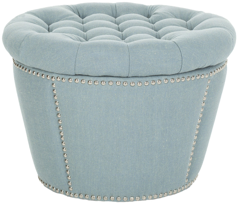 Safavieh Vanessa Ottoman - Silver Nail Heads | Ottomans | Modishstore - 4