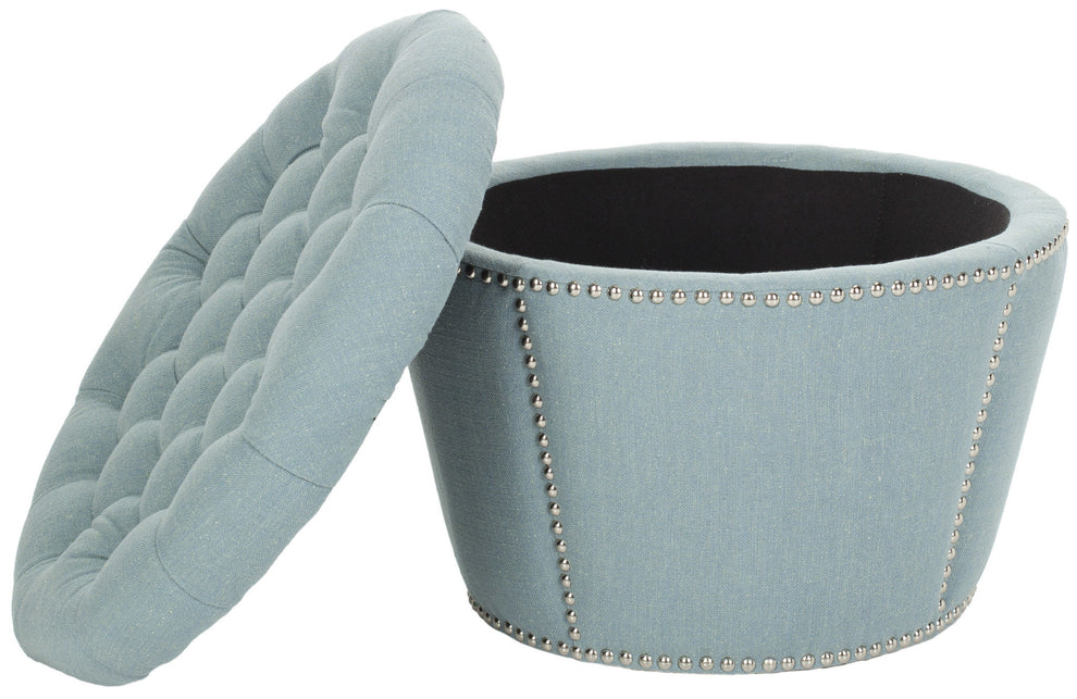 Safavieh Vanessa Ottoman - Silver Nail Heads | Ottomans | Modishstore - 10