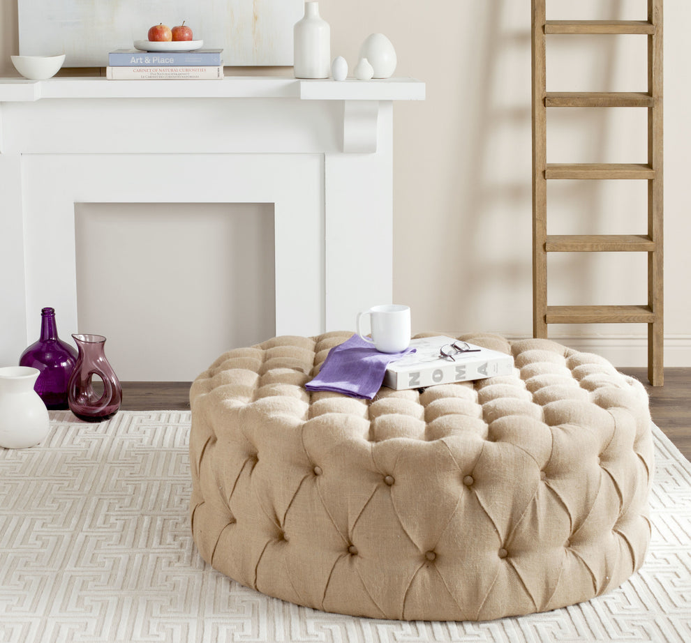 Safavieh Charlene Tufted Ottoman | Ottomans | Modishstore - 1