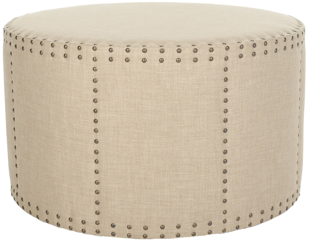 Safavieh Sherri Ottoman - Brass Nail Heads | Ottomans | Modishstore - 5