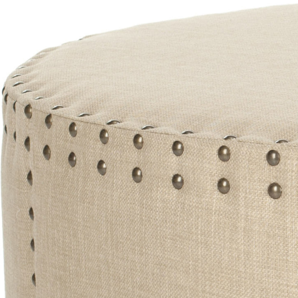 Safavieh Sherri Ottoman - Brass Nail Heads | Ottomans | Modishstore - 6