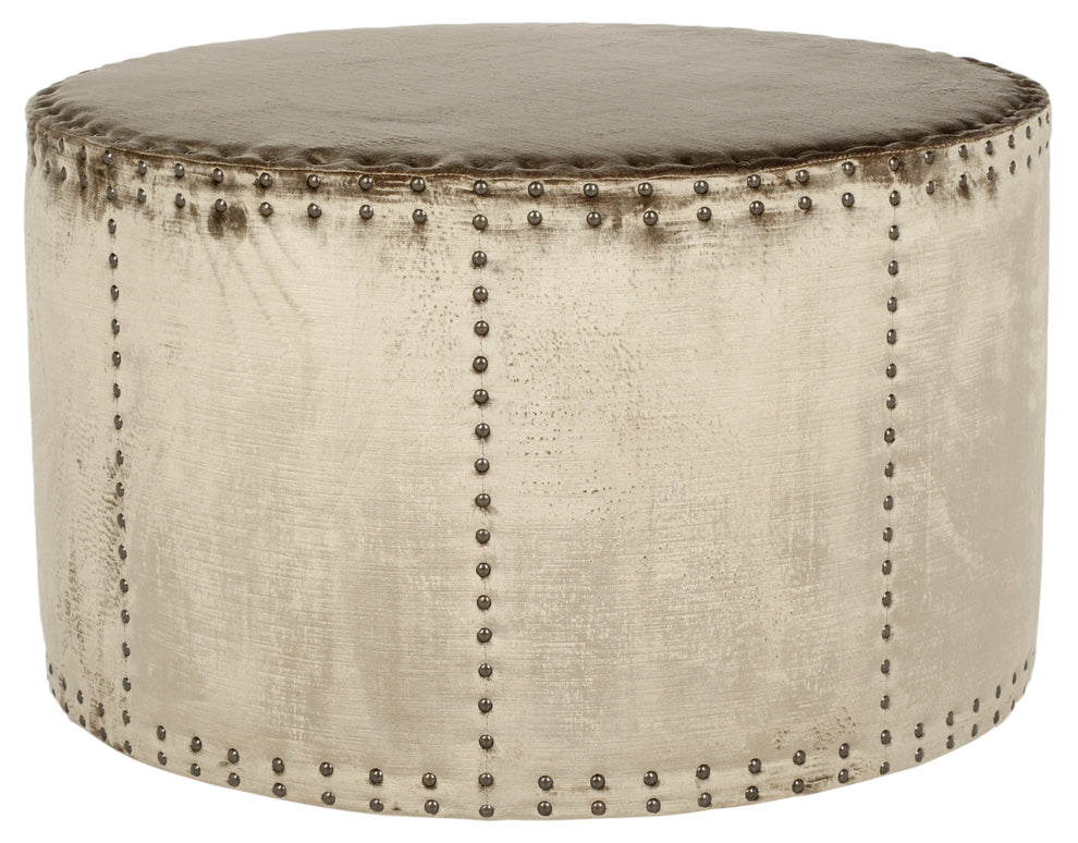 Safavieh Sherri Ottoman - Brass Nail Heads | Ottomans | Modishstore - 9