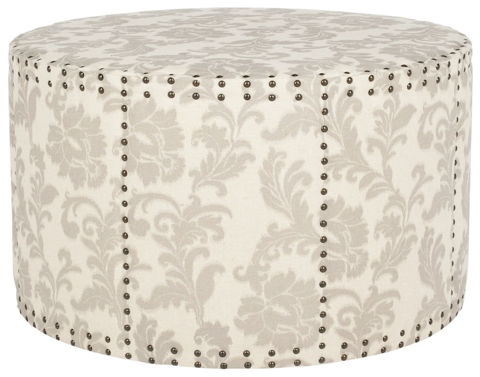 Safavieh Sherri Ottoman - Brass Nail Heads | Ottomans | Modishstore - 11