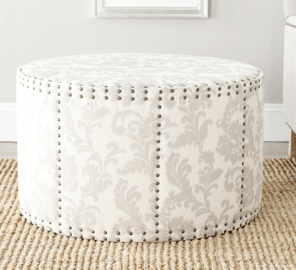 Safavieh Sherri Ottoman - Brass Nail Heads | Ottomans | Modishstore - 4