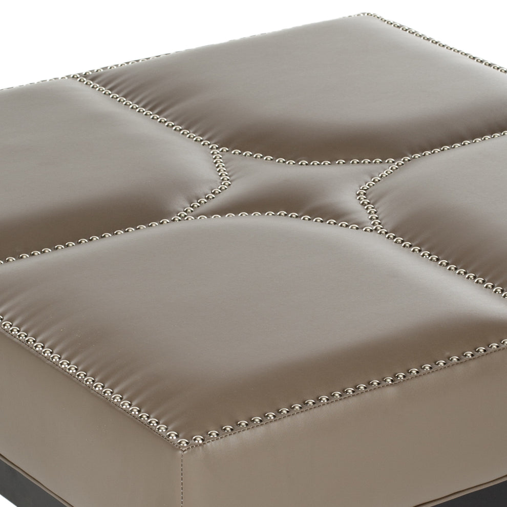 Safavieh Terrence Cocktail Ottoman - Silver Nail Heads | Ottomans | Modishstore - 12