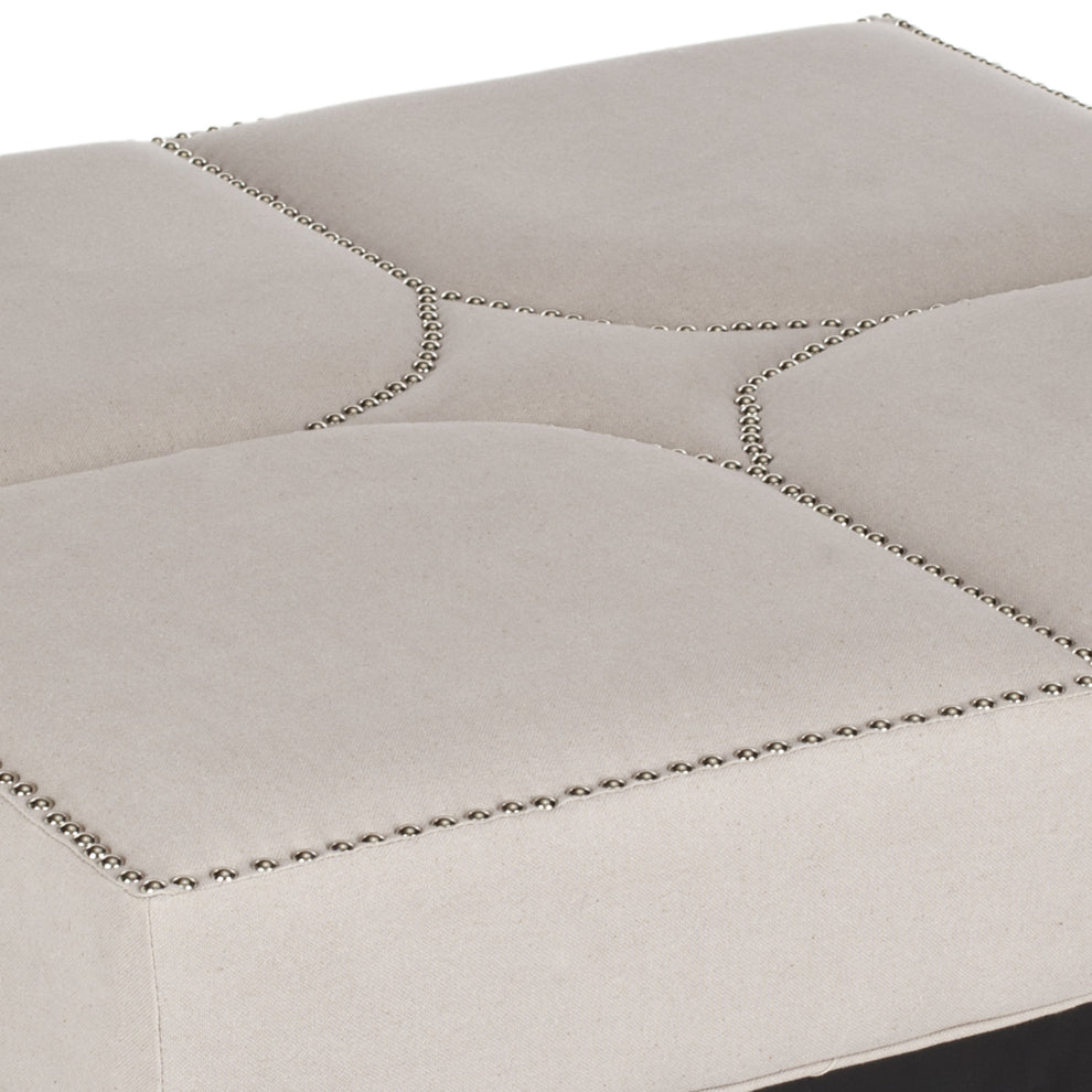 Safavieh Terrence Cocktail Ottoman - Silver Nail Heads | Ottomans | Modishstore - 16