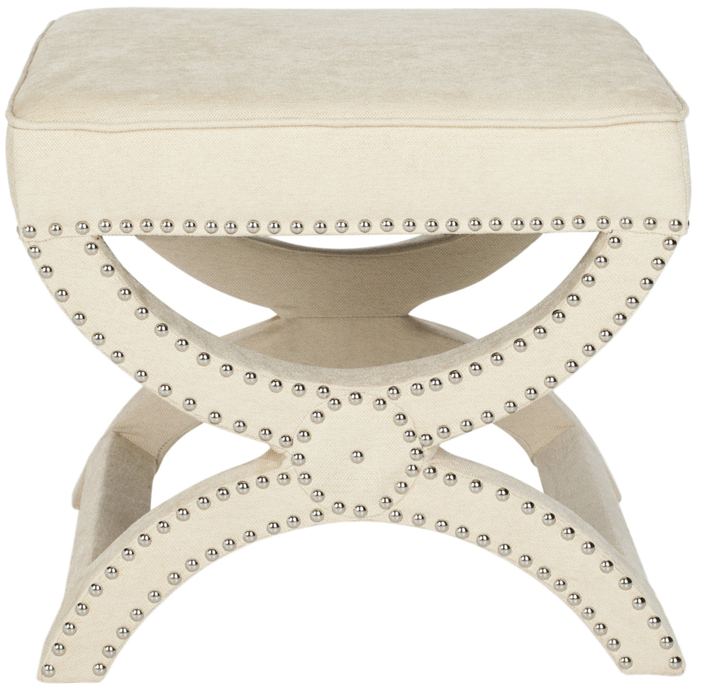 Safavieh Mystic Ottoman - Silver Nail Heads | Ottomans | Modishstore - 2