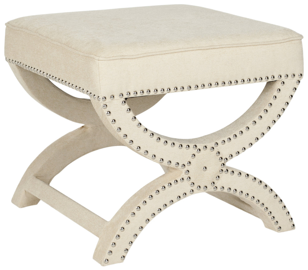 Safavieh Mystic Ottoman - Silver Nail Heads | Ottomans | Modishstore - 9